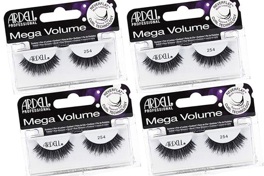 Ardell Mega Volume Lash 254 Multi-Layered False Lashes with Curl Technology, 4 pairs