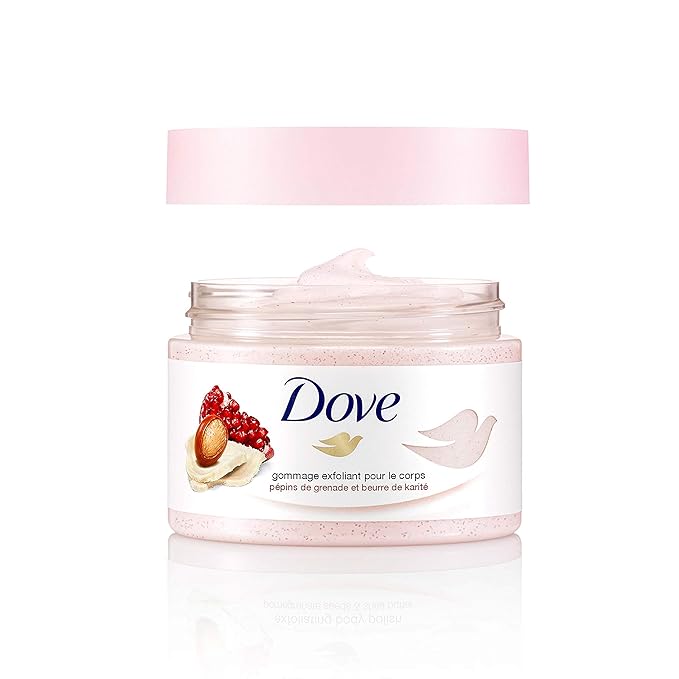 Dove Exfoliating Body Polish Scrub For Silky, Soft Skin Pomegranate & Shea Butter Body Scrub Exfoliates and Provides Lasting Nourishment 10.5 oz