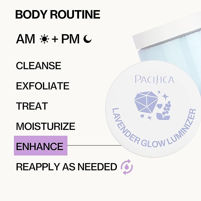 Pacifica Lavender Glow Shimmering Body Jelly – Moon-Kissed Illuminator & Hydrating Body Gel, Lightweight Glow Highlight with Lavender & Vanilla, Clean Beauty, Vegan, Cruelty-Free, 6 oz