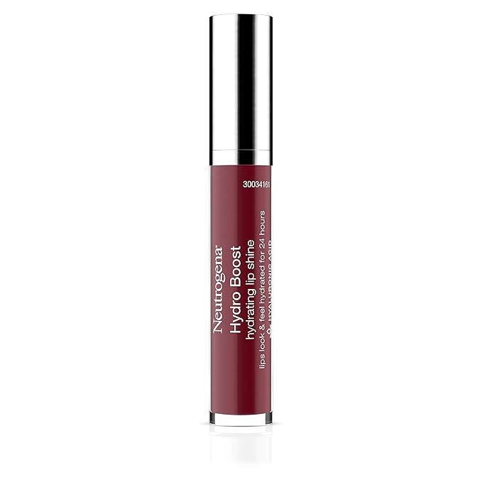 Neutrogena Hydro Boost Moisturizing Lip Gloss, Hydrating Non-Stick and Non-Drying Luminous Tinted Lip Shine with Hyaluronic Acid to Soften and Condition Lips, 70 Velvet Wine, 0.10 oz