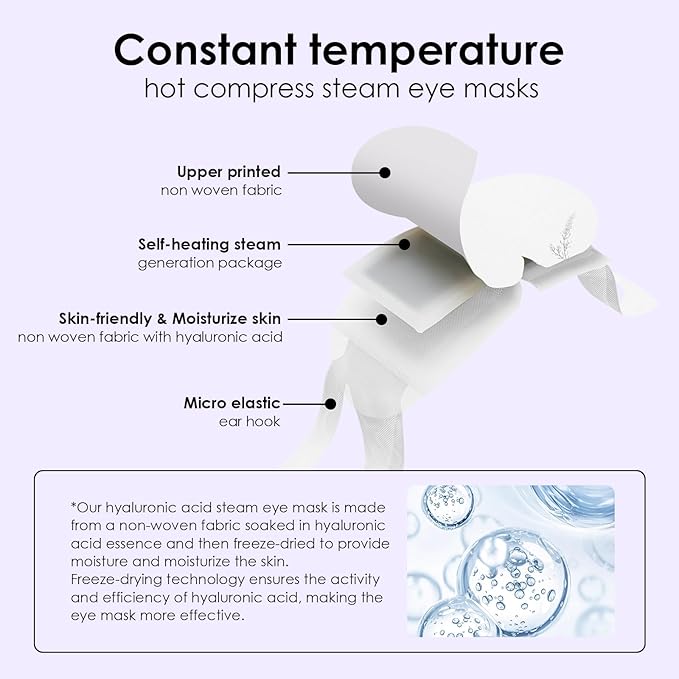 Steam eye masks, rich hyaluronic
