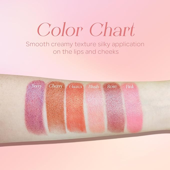 Mineral Color Balm, SPF 35 Multi Color Stick for Lips, Cheeks& Eyes, Blendable Creamy Lightweight Formula, Buildable Shimmer Finish, Multiuse Makeup Stick, Cherry