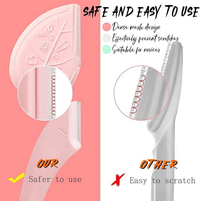 ONEUPIN 12PCS Eyebrow Trimmer Set Stainless Steel Leaves Curved Eyebrow Razor Trimmer Facial Shaver Razor Brow Shaper Suitable for Any Skin Type Hair Removal Accessories for Men Women(Green)