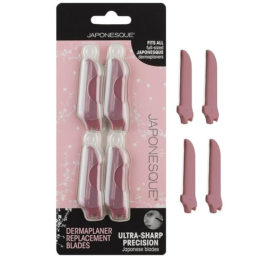 JAPONESQUE Dermaplaner Replacement Blades 4-Pack, Facial Razor Blade Heads Only