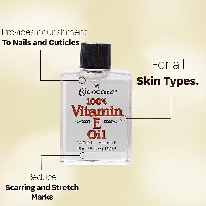 COCOCARE 100% Vitamin E Oil - Maximum Moisture for Dry Skin - 28000 I.U Wrinkle Reduction - 1 Fl Oz - 4 Pack