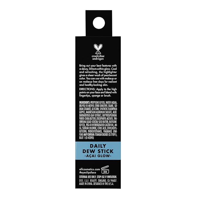 e.l.f. Cosmetics Daily Dew Stick, Cooling Highlighter Stick Acai Glow