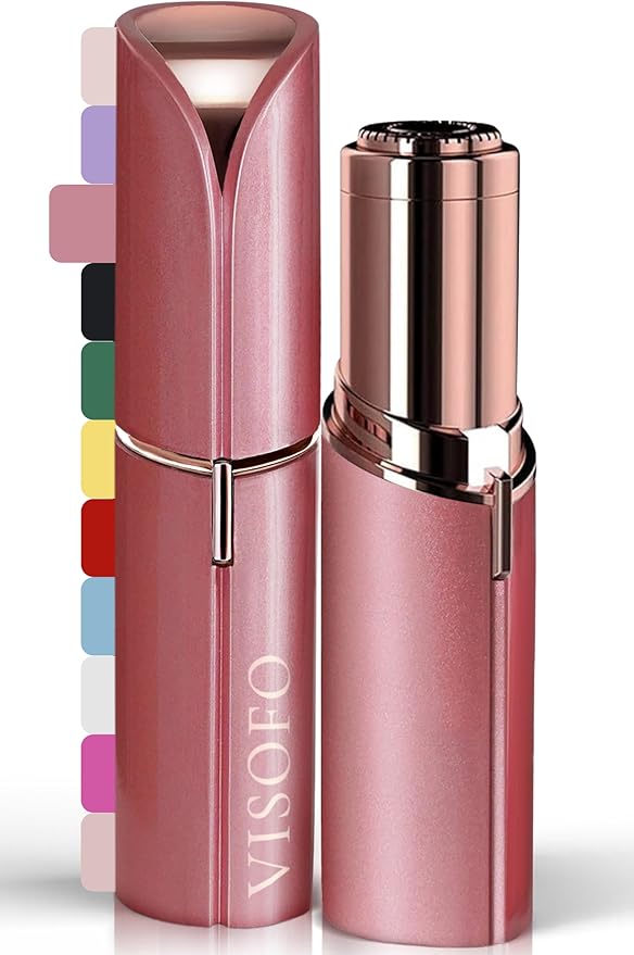 Facial Hair Removal for Women | Electric Razor Device Small Mustache Dermaplaning Remover Tools Tweezers Epilator Trimmer Face Dermaplane Shavers Beauty Gadgets Set Accessories by VISOFO (RoseQuartz)