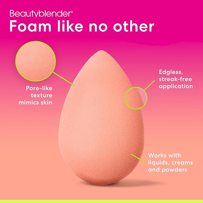 beautyblender® Papaya Blender, Makeup Sponge, Orange, Vegan, Cruelty Free, Drop Shape, 1 in pack