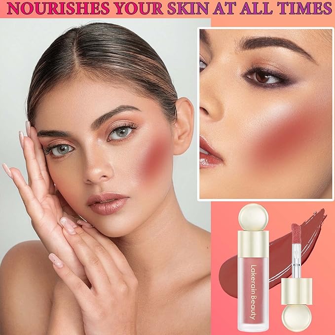 Matte Soft Liquid Blush,Waterproof Long Lasting Moisturizing Velvet Blushes Makeup(#04)