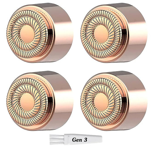 Generation 3 Replacement Heads for Flawless Facial Hair Remover, Double Blades Ring Heads for Women Face, 4 Pack
