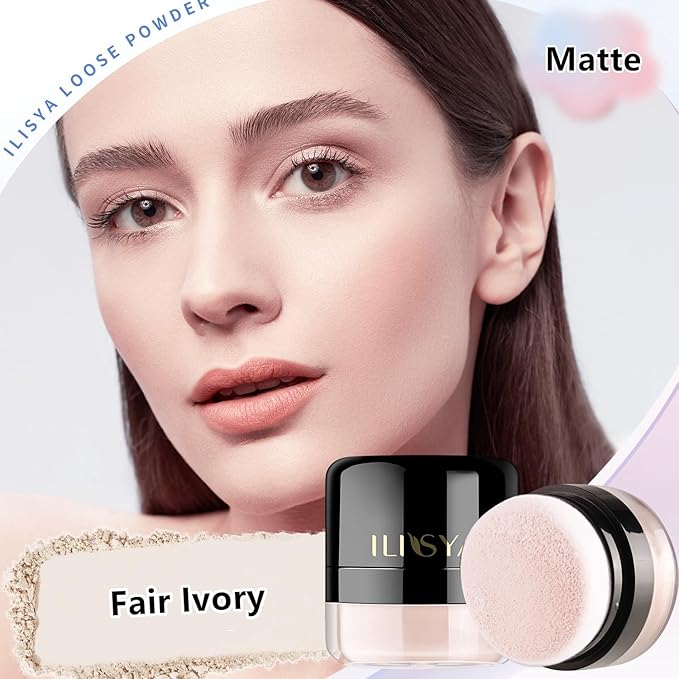 Setting Powder Lightweight Loose Powder Finishing Powder Long-Lasting Ivory)-2 Boxes
