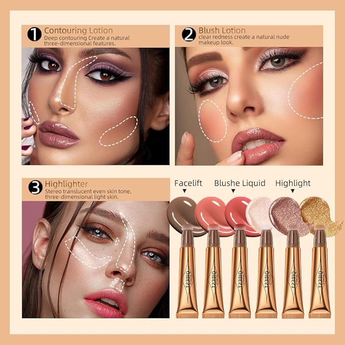 Contour Beauty Wand, Liquid Face Concealer Contouring with Makeup, Cruelty-free(Contour)