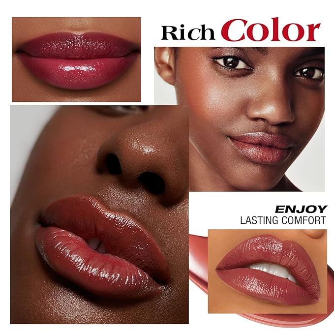 Jolilab 6 Colors Cream Texture Lip Gloss Set - Highly Pigmented, Long - Lasting, Moisturizing Makeup for Women(SetB 6Color)