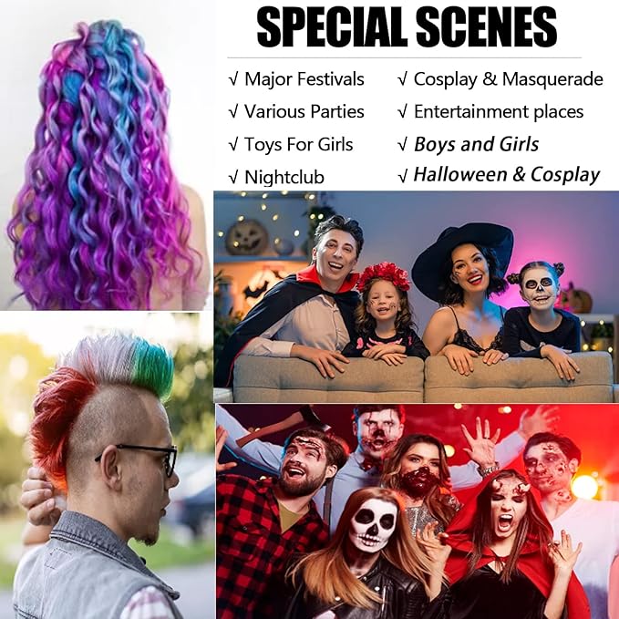 Green Puprle Red Gray Temporary