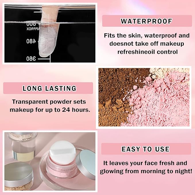 Pink Setting Powder Loose Powder Shimmer Finishing Powder Face