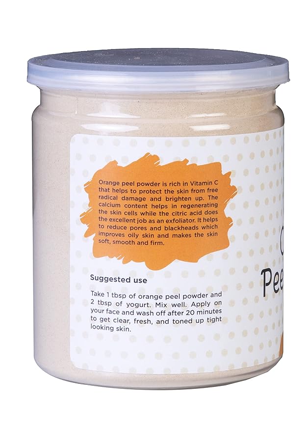 Orange Peel Powder 8 oz (227 grams) | 100% Natural Care For Acne, Tan & Blackheads | Effective DIY Face Mask Ingredient | Rich in Vitamin C | Helps Get a Glowing Skin | by Yogi's Giftยฎ