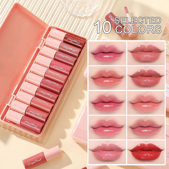 10 Colors Liquid Tint Stain,Korean Natural Moisturizing Lip
