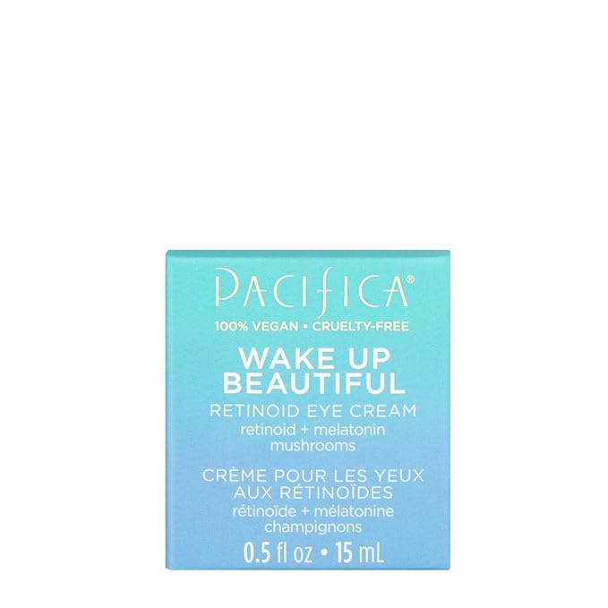Pacifica Beauty Wake Up Beautiful Retinoid Eye Cream & Overnight Retinoid Cream Set, Skincare, Moisturizer, Face Cream, For Dry, Aging, Sensitive Skin, Vegan, 0.5 fl oz and 1.7 fl oz (Set of 2)