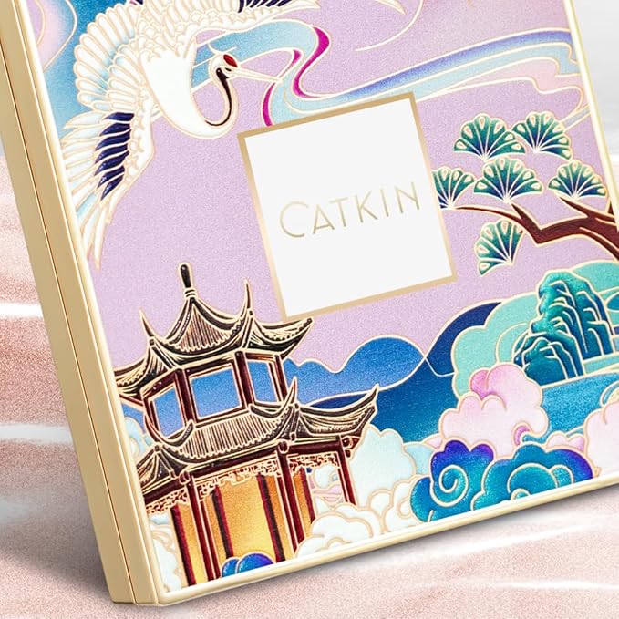 CATKIN Cheek Powder Blush Baked Pink Makeup Blusher Creamy Light Weight Long Lasting Natural Shimmer Finish 10g (C08 Crush)