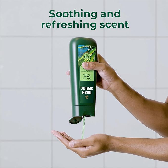 Irish Spring Men's Body Wash Shower Gel, Aloe Mist, 20 Oz, 4 Pack