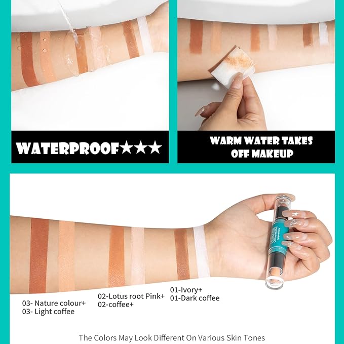 MEICOLY 2-in-1 Highlighter Contour Stick,Cool Toned Contour Stick,Makeup Shaping Stick,02