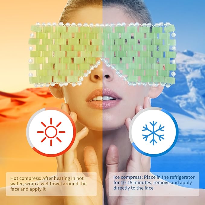 Jade eye mask, facial cooling