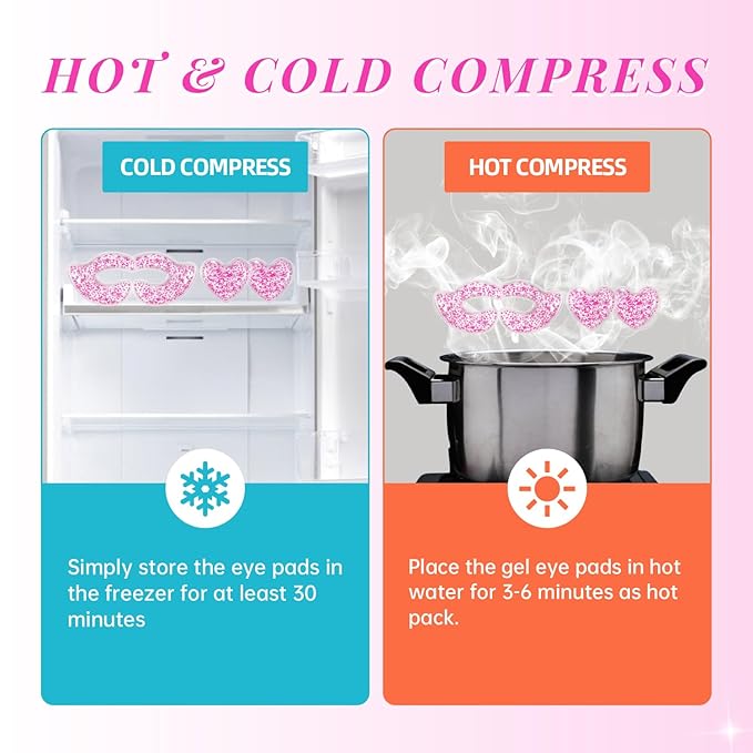 Reusable eye patches, gel eye