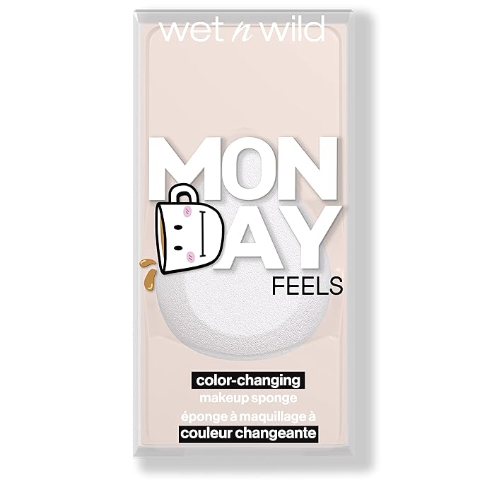 wet n wild Color Changing Makeup Sponge - Low Product Absorption for Streak-Free Application, Effortless Blending Beauty for a Smooth Professional Looking Finish, Cruelty-Free & Vegan-Monday Feels
