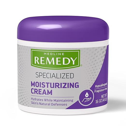 Medline Remedy Specialized Skin Cream, Fragrance-Free (16 oz), 1.5% Dimethicone, Nourishing Moisturizer for Dry Skin, Sulfate-Free, Paraben-free, Hypoallergenic Body Cream, Daily Lotion for Dry Skin