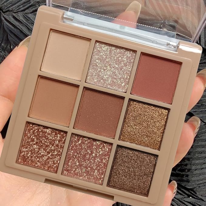 Eyeshadow Palette Makeup- 9 Colors Naked Pink Eyeshadow Palette Matte Shimmer Korean Natural Eye Shadow palettes Highly Pigmented Naturing-Looking Long Lasting (10#)