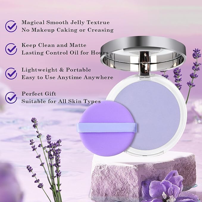 Chillab Lavender Matte Powder, Oil Control Face Pressed Cruelty Free