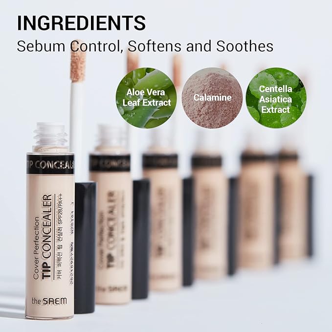 THE SAEM Cover Perfection Tip Concealer, Liquid Multi-Use Clear Beige) 0.2 fl.oz