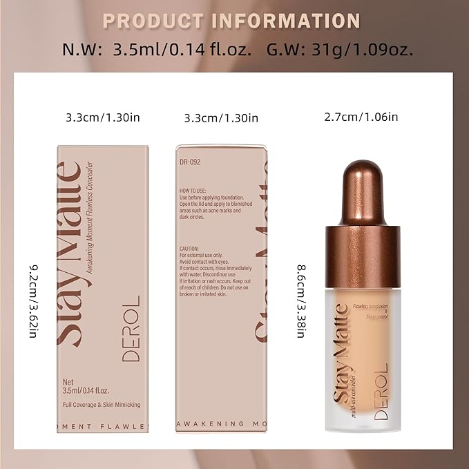 Foundation Makeup,Soft Beige Full Coverage Foundation Makeup(Built-in brush)Vegan Face Makeup(01#)