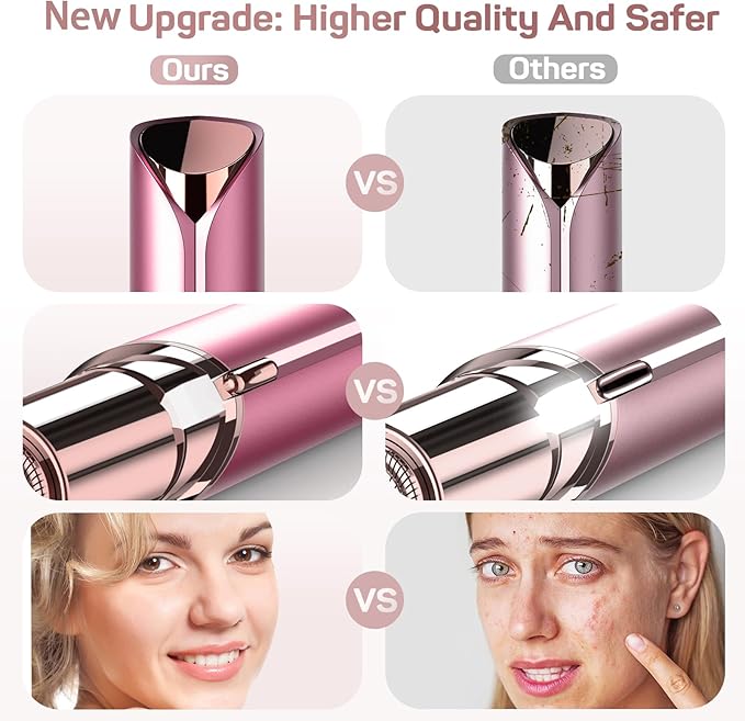 gurelax Facial Hair Removal for Women, Facial Hair Remover, Electric Face Shaver, Painless Hair Removal Device for Lip, Chin with a Velvet Bag