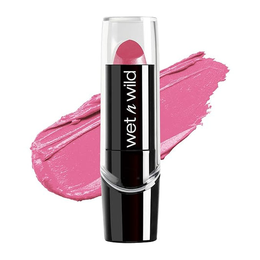 wet n wild Silk Finish Lipstick, Hydrating Rich Buildable Lip Color, Formulated with Vitamins A,E, & Macadamia for Ultimate Hydration, Cruelty-Free & Vegan - Pink Ice