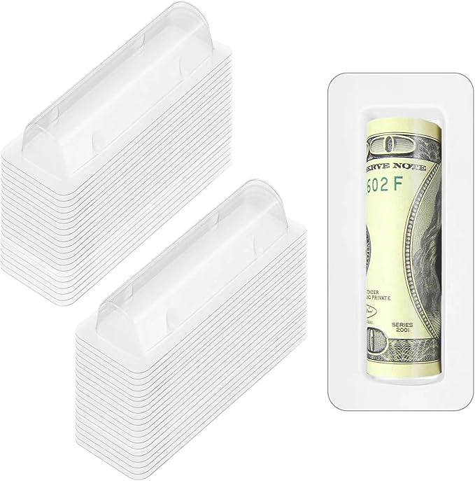 60 Pcs Lip Balm Pouches Plastic Money HolderClear Lipstick Holder Clear Plastic Domes for Gift Card DIY Crafts with Double Side Tape