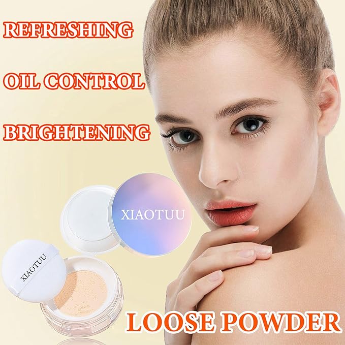 Loose Setting Face Powder,Loose Powder Lightweight & Breathable Women(Natural)