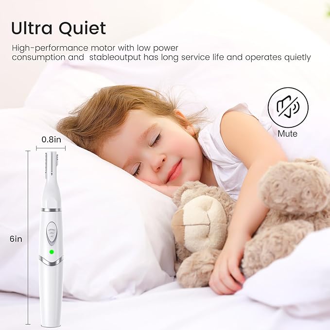 Nose Hair Trimmer for Women - 2 in 1 Professional Painless Eyebrow and Facial Hair Trimmer for Men and Women, USB Rechargeable Trimmer Double Edged Blades Easy to Clean, White