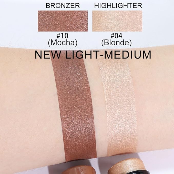 evpct 2Pcs Face Cream Contour Bronzer Sticks Makeup