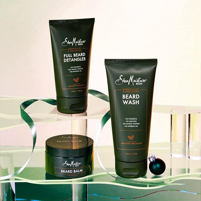 SheaMoisture Beard Wash & Beard Detangler Set - Fair Trade Organic Shea Butter, Coarse Hair, Men's Grooming, Scented, 2 Piece Set