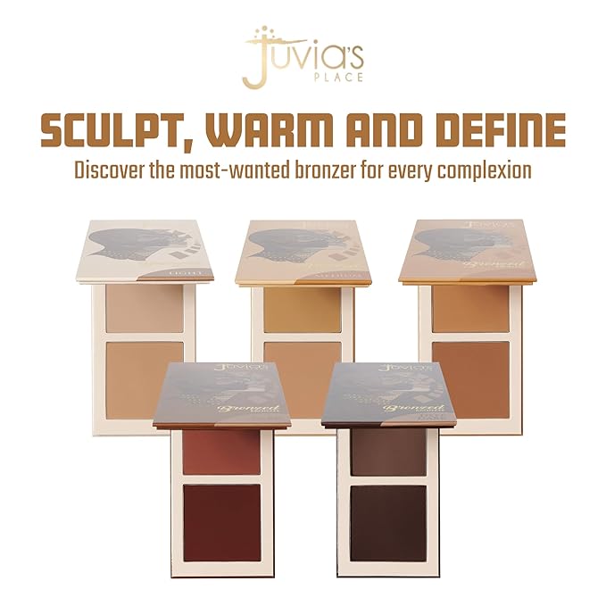 Juvia's Place Bronzed Duo Bronzer Tan - Soft Matte Bronzer, Contour Powder, Long-Wearing & Buildable Bronzing Powder - Suitable for Tan Skin Tone