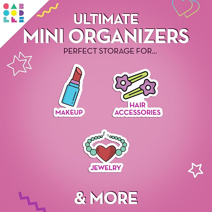 Caboodles Care Pack + Lil Bit Set, Pink & Violet, Travel Organizers for Makeup, Snap-Tight Latch for Mess-Free Travel, Compact Size