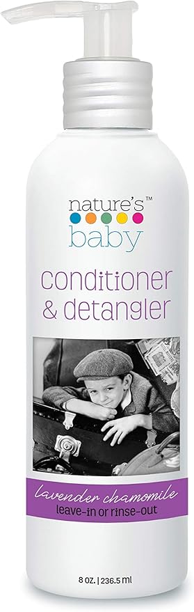 Nature's Baby Conditioner & Detangler - Formulated for Problem and Sensitive Skin - Sulfate Free, No Artificial Fragrances and pH Neutral - Lavender Chamomile 8 oz