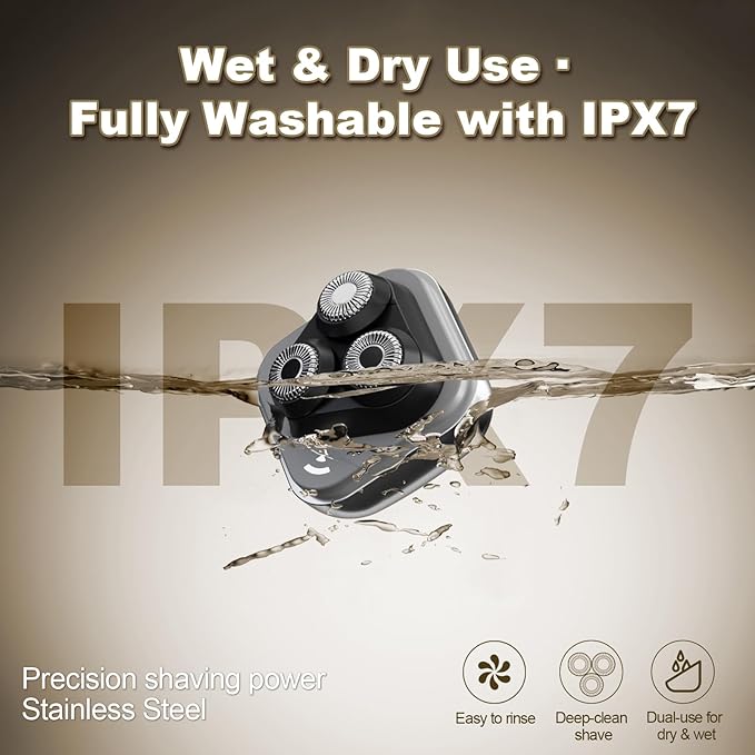 Facial Hair Removal for Women, 3D Floating Blade Rotary Razor, Wet/Dry Electric Shaver, Portable & USB Rechargeable Epilator Hair Remover for Face, Upper Lip, Chin, Arms & Legs (Silver)