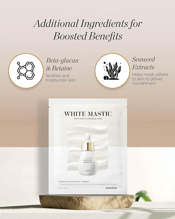 White Mastic Ampoule Sheet Mask (4pc) Ultra-Moisturizing