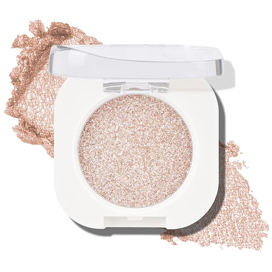 KYDA Single Glitter Eyeshadow, Pale Champagne Sheer Glow Eyeshadow, Ultra-fine Lightweight Powder, Multiuse Blendable Formula, Daily Glossy Eyes Makeup, Weaving Maid
