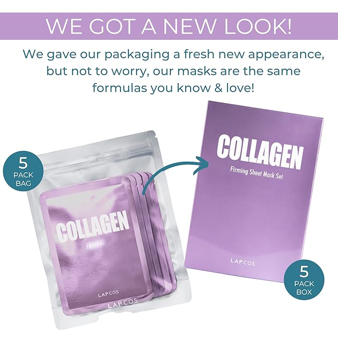 LAPCOS Collagen Sheet Mask, Firming Daily Elasticity