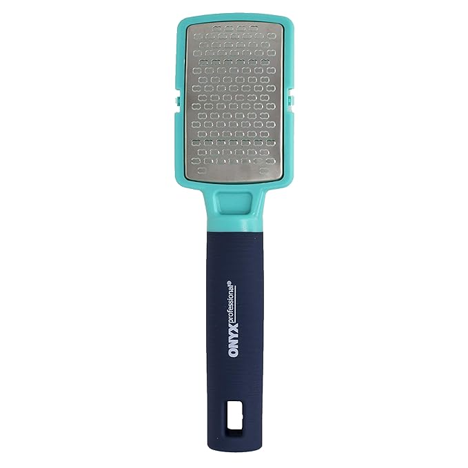 Onyx Professional Foot Rasp, No Mess Callus Remover for Feet, Includes Debris Catcher - Stainless Steel Foot Scrubber Dead Skin Remover, Lightweight Callus Shaver for Feet, Foot File, Pedicure