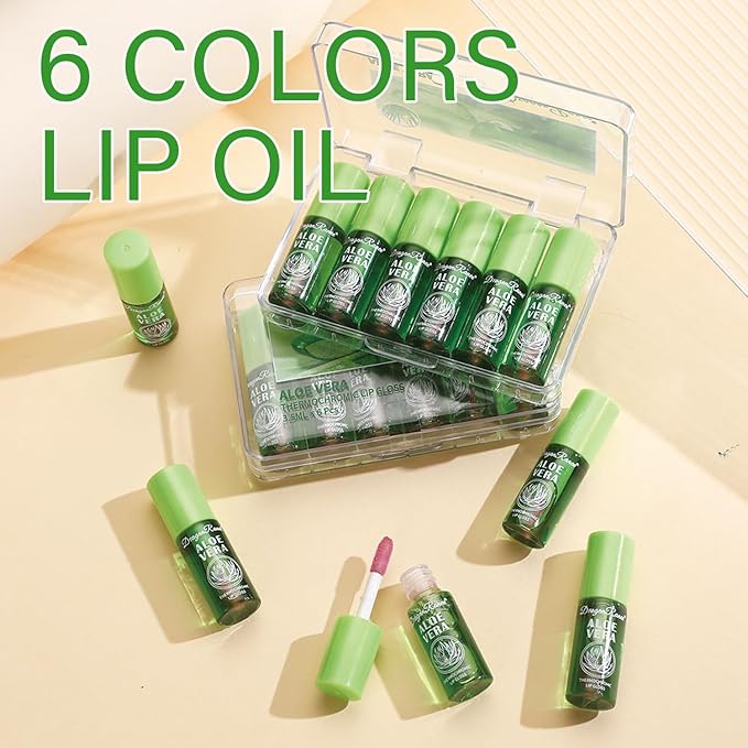 Hydrating Lip Glow Oil,6 Colors Plumping Lip Oil,Color Changing Moisturizing Tinted Lip Balm Lip Tint,Long Lasting&Non-Sticky Refreshing Natural Lip Oil Gloss(Pink Color)