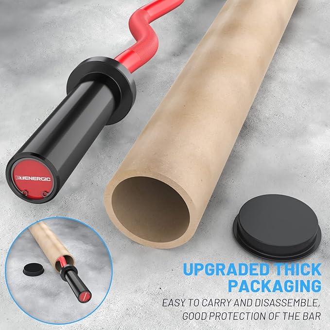 47" Olympic EZ Curl Bar 500-lbs Capacity Steel 2" Barbell